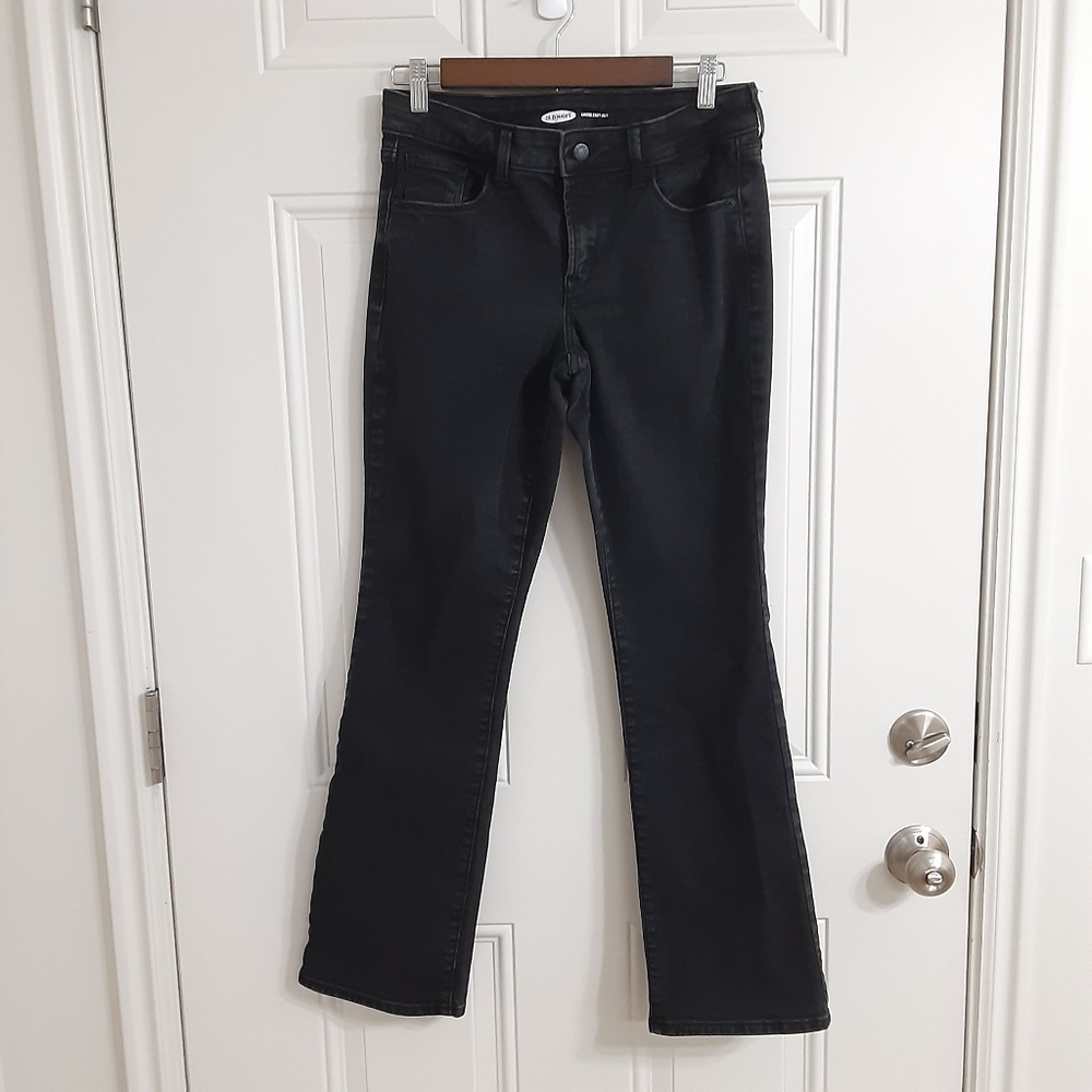 Old Navy Kickerboot black bootcut midrise stretch jeans women size 6